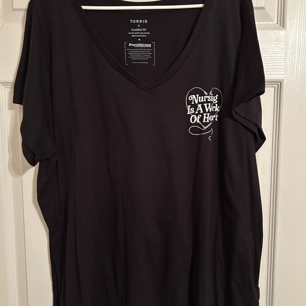 Torrid Black V-Neck Woman’s Shirt Size 4